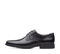 Clarks Herren Tilden Plain Oxford, Schwarz Leder, 44.5 EU
