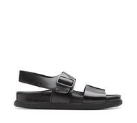 Clarks Herren Torford Strap Flache Sandale, Black Leather, 41 EU