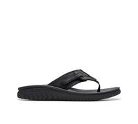 Clarks Herren Wesley Sun Flipflop, Black Leather, 42 EU