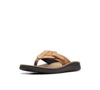Clarks Herren Wesley Sun Flipflop, Hellbraunes Leder, 39 EU