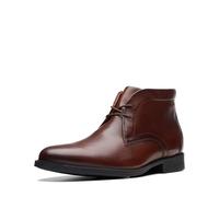 Clarks Herren Whiddon Mid Chukka-Stiefel, Mahagoni, Leder, 42.5 EU Weit