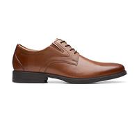 Clarks Whiddon Plain Mens Dark Tan Lea, 9.5
