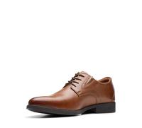 Clarks Herren Whiddon Plain Oxford-Schuh, Dark Tan Leather, 41 EU