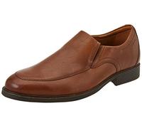 Clarks Herren Whiddon Step Slipper, Dark Tan Lea, 42.5 EU Weit