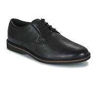 Schnürschuh CLARKS "Atticus LTLace", Herren, Gr. 47, schwarz, Leder, casual, Schuhe, Hybrid Sneaker, Business Schnürschuh mit sportiver Laufsohle (73476115-47) schwarz