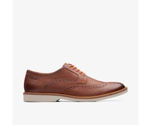 Clarks Herrenschuhe Elegante Schnürer DARK TAN LEA DARK TAN LEA - Gr. - 9.5 UK