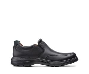 Clarks Herrenschuhe Slipper BLACK LEATHER BLACK LEATHER - Gr. - 45 EU | 10.5 UK