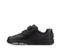 Clarks Jungen Rex Stride Sneaker, Black Leather, 33.5 EU Weit