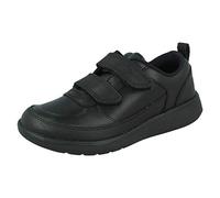 Clarks Jungen Scape Flare K Sneaker Niedrig, Schwarz (Black Leather Black Leather), 32.5 EU