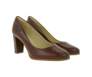 Clarks Kaylin Cara Damen High-Heels Abend-Schuhe mit Absatz Echtleder-Schuhe Slip-On Pumps 26167441 Cognac-Braun 41