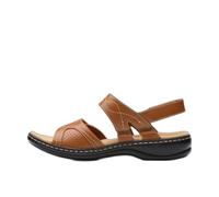 Clarks Lässige Damen-Sandalen, Hellbraunes Leder, 41.5 EU