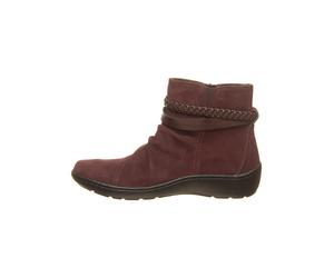 Clarks Leder-Ankle-Boots in Bordeaux - Größe 35,5 | Stiefeletten