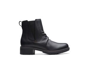 Clarks Leder-Boots "Hearth Rose" in Schwarz - Größe 38 | Damen Stiefel