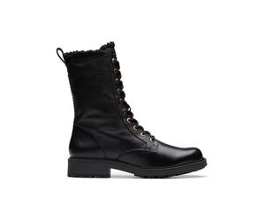 Clarks Leder-Boots "Orinoco 2" in Schwarz - Größe 39,5 | Damen Stiefel