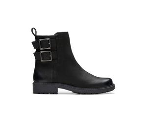 Clarks Leder-Boots "Orinoco 2" in Schwarz - Größe 39,5 | Damen Stiefel