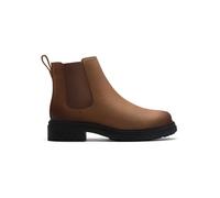 Stiefelette CLARKS "Clarks Stiefelette Leder/Textil", Damen, Gr. 39,5, walnut, Leder, Textil, Schuhe Stiefelette (68611002-39,5) walnut