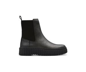 Clarks Leder-Chelsea-Boots "Torhill Maple" in Schwarz - Größe 38 | Stiefeletten
