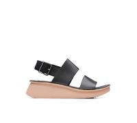 Clarks Leder-Keilsandaletten in Schwarz - Größe 37,5 | Damen Sandalen