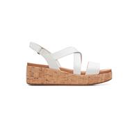 Clarks Leder-Keilsandaletten in Weiß - Größe 36 | Damen Sandalen
