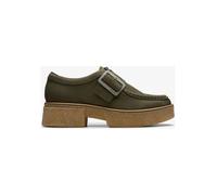 Clarks Leder-Mokassins "Linoso" in Khaki - Größe 39 | Damen Schuhe Halbschuhe