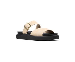 Clarks Leder-Pantoletten "Aristella" in Creme - Größe 40 | Damen Pantoletten