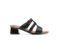 Clarks Leder-Pantoletten "Desirae Palm" in Schwarz - Größe 37 | Damen Pantoletten