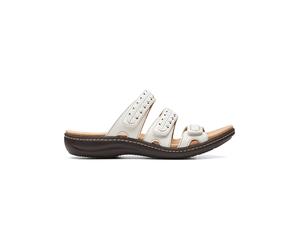 Clarks Leder-Pantoletten "Laurieann Cove" in Weiß - Größe 39,5 | Damen Pantoletten