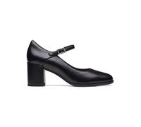 Clarks Damen Freva55 Strap Pumpe, Black Leather, 37 EU