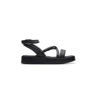 Clarks Leder-Sneakers "Alda Cross" in Schwarz - 55% | Größe 39,5 | Damen Sandalen