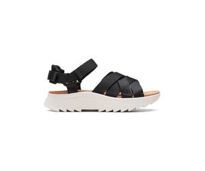 Clarks Leder-Sandalen "DashLite Cross" in Schwarz - Größe 37 | Damen Sandalen