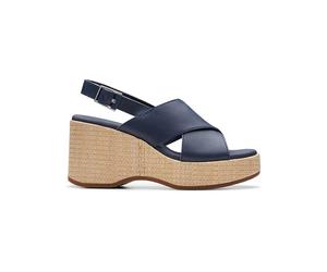 Clarks Leder-Sandaletten "Manon Wish" in Dunkelblau - Größe 37 | Damen Sandalen