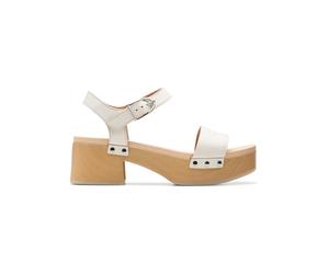 Clarks Leder-Sandaletten "Sivanne Bay" in Creme - Größe 39,5 | Damen Sandalen