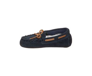 Clarks Leder-Slipper "Crackling Flo" in Dunkelblau - Größe 22,5 | Baby Schnuerschuh