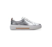 Clarks Leder-Sneakers "Hollyhock Walk" in Silber - Größe 41,5 | Damen Sneakers