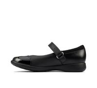 Clarks Mädchen etch beam k Ballerinas, Schwarzes Leder, 32 EU