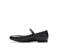 Clarks Mädchen Scala Gem K Geschlossene Ballerinas, Schwarzes Leder, 32.5 EU Weit