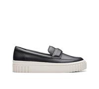 Slipper CLARKS "Mayhill Cove", Damen, Gr. 39,5, schwarz, Leder, Schuhe, mit breiter Außen-Sohle (46170211-39,5) schwarz
