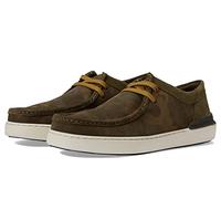 Clarks Men's Court Lite Wally Boat Shoe, Dark Olive Combi, 41.5 EU