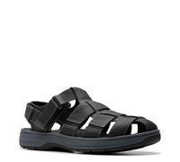 Clarks Men's Saltway Cove Sandals, Schwarz Leder, 45.5 EU