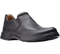 Clarks Mens Un Brawley Step Loafer, Black Leather, Size 10