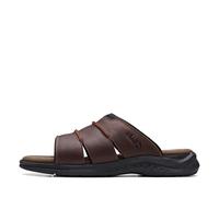 Clarks Men's Walkford Easy Flat Sandal, Braunes Trommelleder, 41 EU