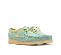 Clarks Herren Wallabee Oxford, Blau/Limettenmuster Wildleder, 42 EU