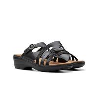 Clarks Damen Merliah Holly Schiebe-Sandalen, Schwarz Leder, 41 EU