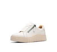 Clarks Mykah Joy Plateau-Sneaker für Damen, Aus weißem Leder., 11