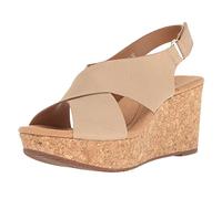 Clarks Narrative Annadel Eirwyn Damen Nubukleder Keilabsätze Sandale, Sand, 43
