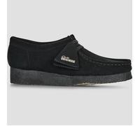 Schnürschuh CLARKS "Wallabee. Black Sde", Damen, Gr. 36, schwarz, Leder, Schuhe, mit unnachahmlicher Kreppsohle (29266162-36) schwarz
