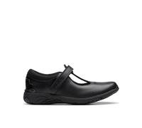 Clarks Originals Unisex Relda Gem K. Shoe, Black Leather, 34 EU
