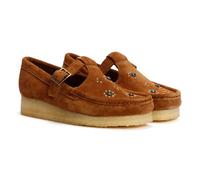 Clarks Originals Wallabee T Bar Suede Damenschuhe In Braun EU 38 / UK 5
