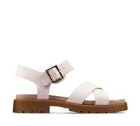 Clarks Orinoco Strap, Damen Slingback Sandalen, Weiß (White Leather White Leather), 42 EU (8 UK)
