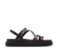 Clarks Damen Aristella Rose Sandale, Wine Leather, 40 EU